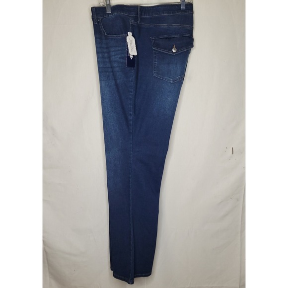 jeanstar Denim - Jeanstar Premium Denim Bootcut/‎ Flare Jeans ~ Dark Wash Repreve Stretch